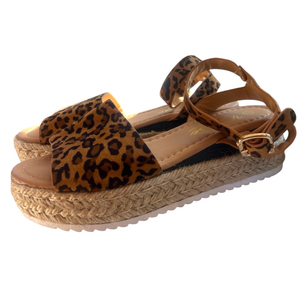 Vepose Women's Espadrille Leopard Print Sandals, Size: 7 - Picture 5 of 9
